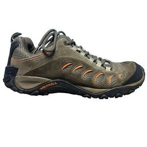 Merrell Moab Brown Orange Leather Mesh Hiking Sneaker Shoes Mens Size 8